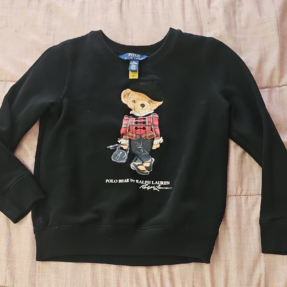 Polo by Ralph Lauren Black Sweatshirt with Bear Graphic